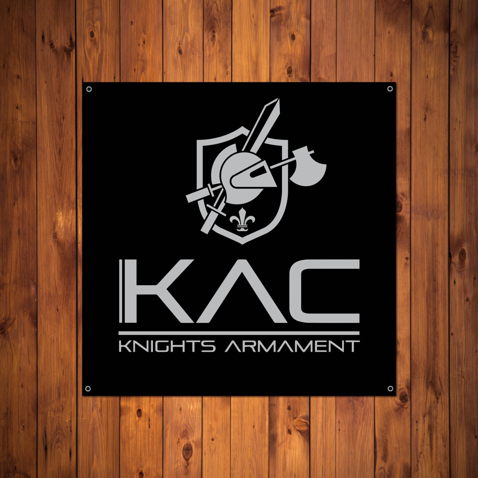 KNIGHTS ARMAMENT COMPANY KAC 3’ X 3’ VINYL BANNER CUSTOM RIFLE LOGO DESIGN