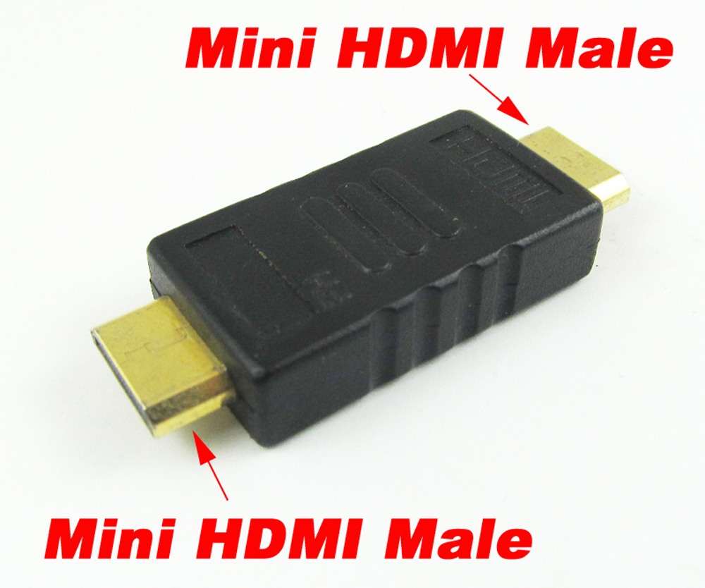 1pc 19pin HDMI Male to Male M/M Straight Double Male Gold Adapter Converter