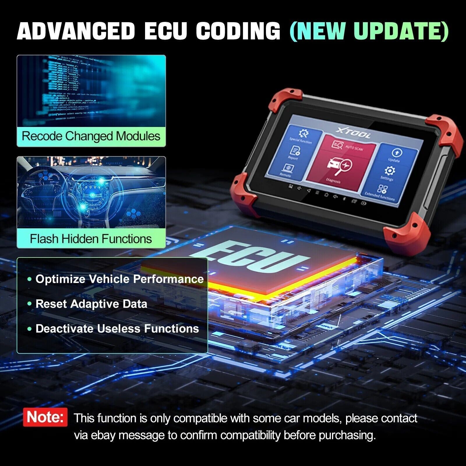 XTOOL D7 OBD2 Full System Diagnostic Scanner Bi-Directional Tool Key Programmer