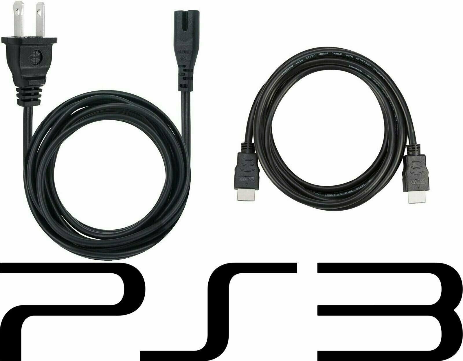 Power Cord + HDMI AV Cable for Sony PlayStation 3 PS3 Cable AC Adapter Component