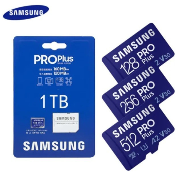 Samsung Pro Plus 128GB 256GB 512GB 1TB 2TB MicroSDXC MicroSD A2 V30 Memory Card