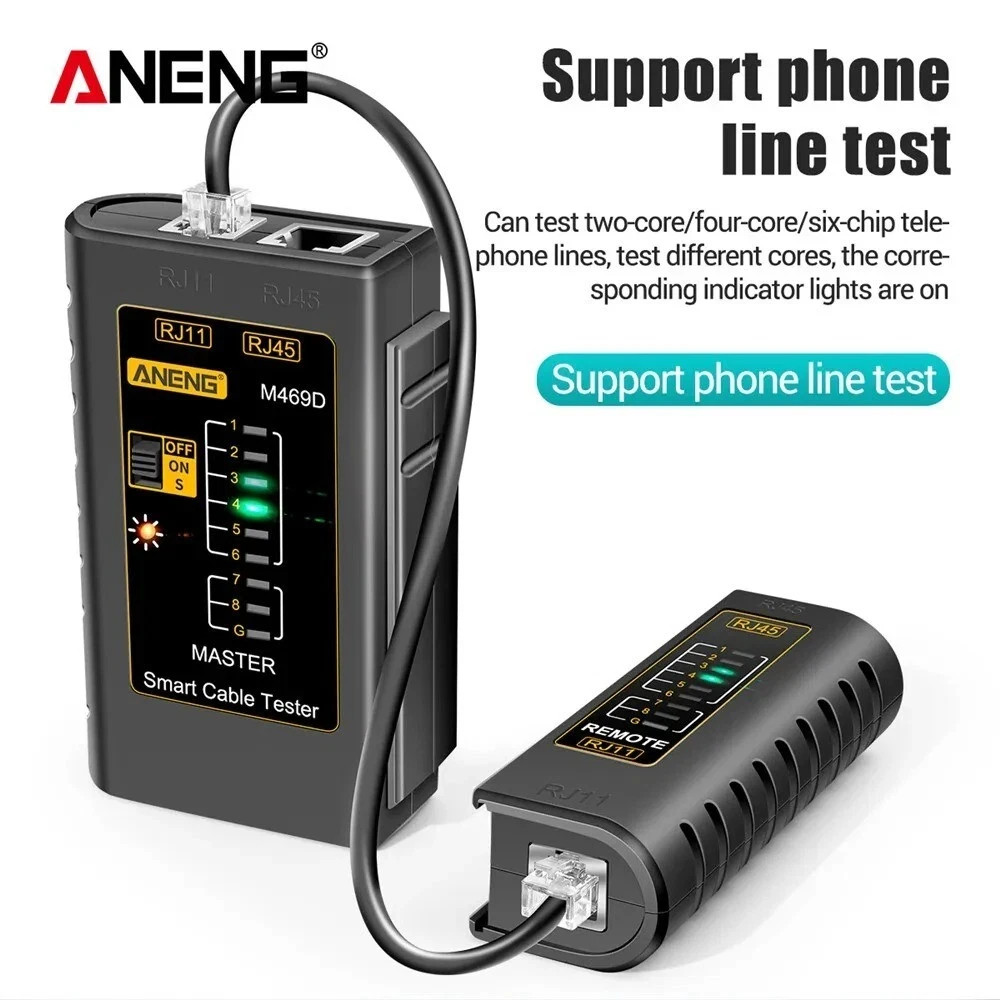 Network Ethernet Lan Internet Cable Tester Test Tool Cat5 RJ11 RJ12 RJ45