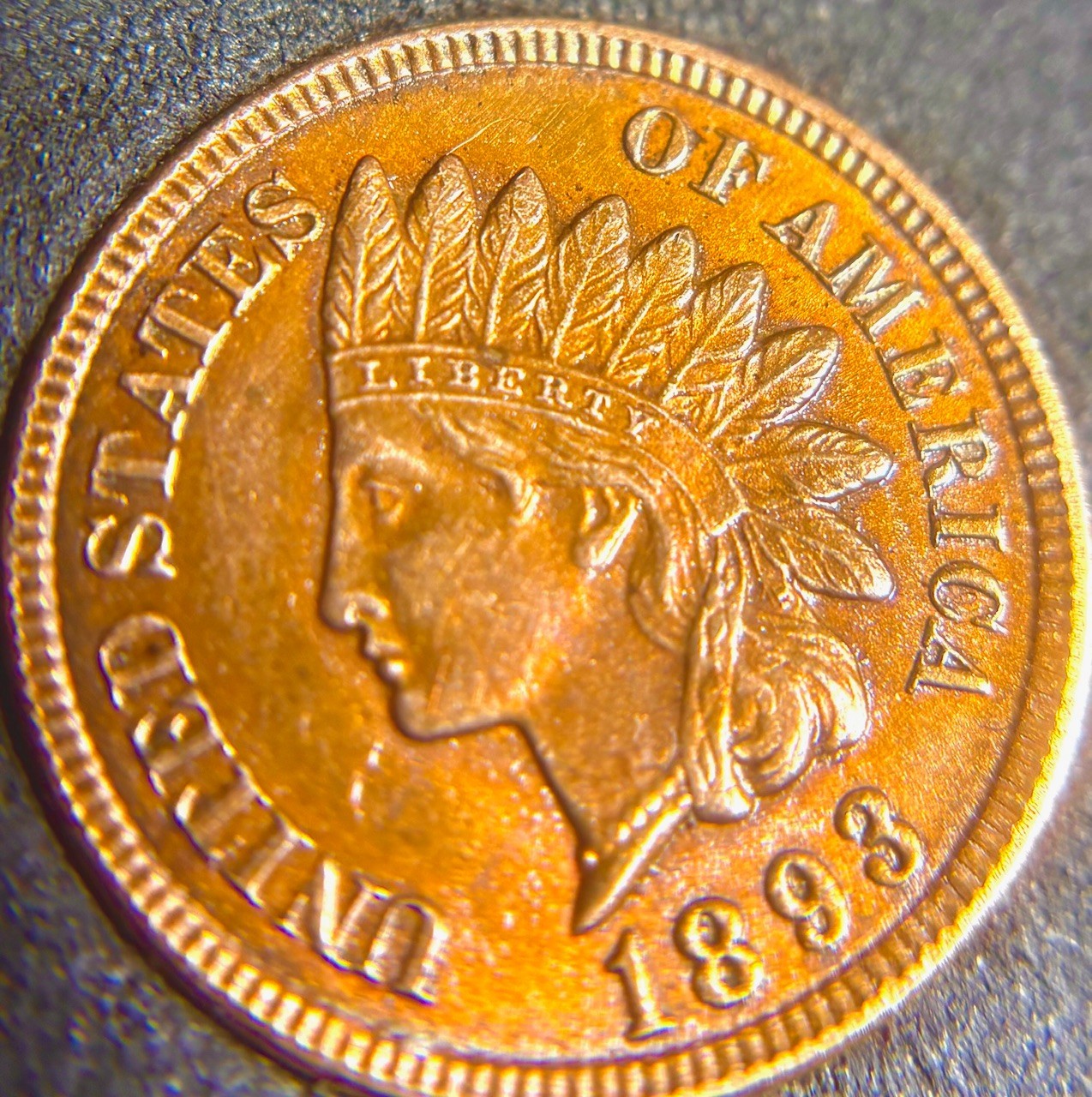1893 / IHP WITH 4 DEEP CUT DIAMONDS / NEAR PERFECT INDIAN MAIDEN / "GEM of GEMS"