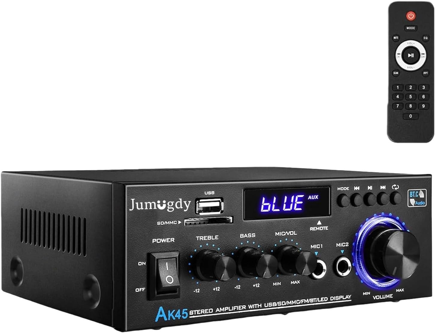 Compact 800W Stereo Receiver & Amplifier with Bluetooth, FM Radio & USB Inputs