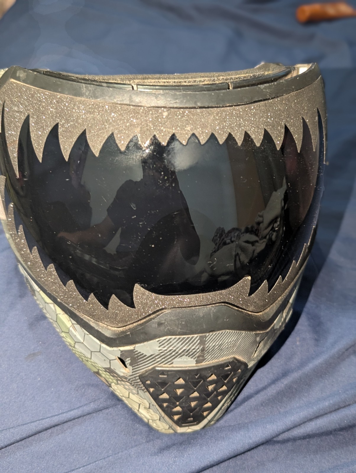 Empire EVS Paintball Mask Gray/Black HEX pattern with Extra Clear Lens & Case .