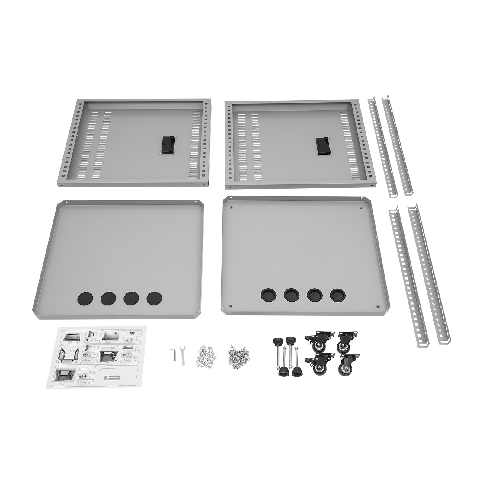 12U Network&Stereo Rack, Rolling Server Rack Open Cabinet with Caster Wheels