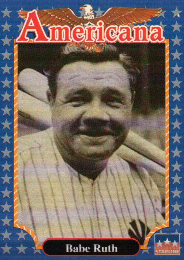 Babe Ruth, Baseball Player - Historic Americana Trading Card - NOT Postcard