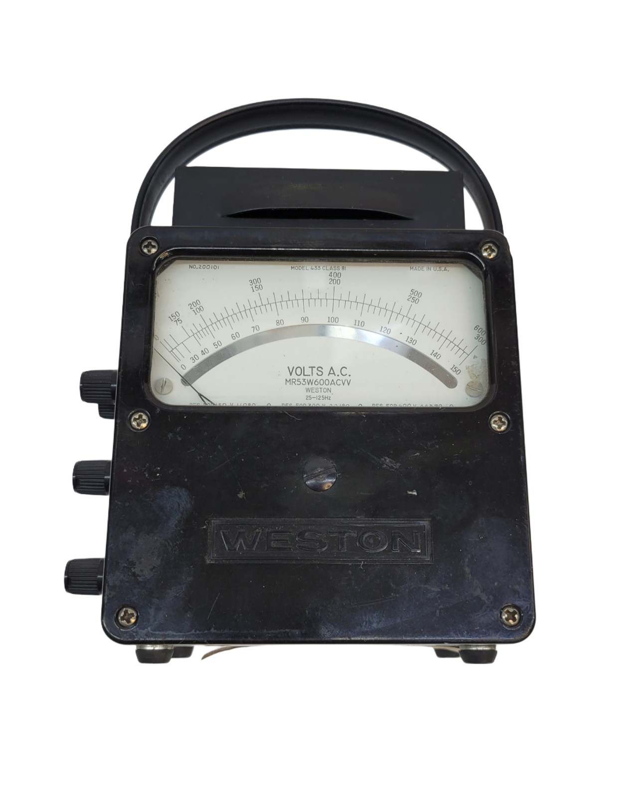 Collectible Vintage Weston Model 433 Laboratory AC Voltmeter