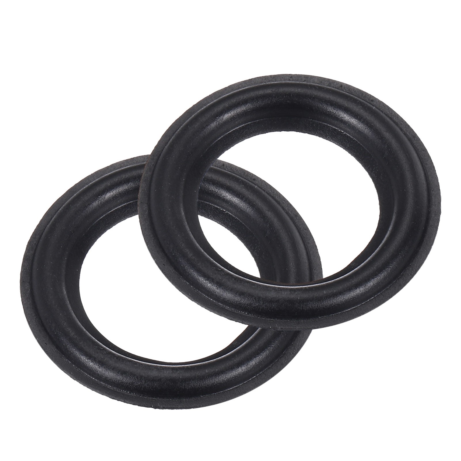 2 Pcs 1.25 Inch Rubber Speaker Edge Surround Rings 24x44mm(IDxOD) Black
