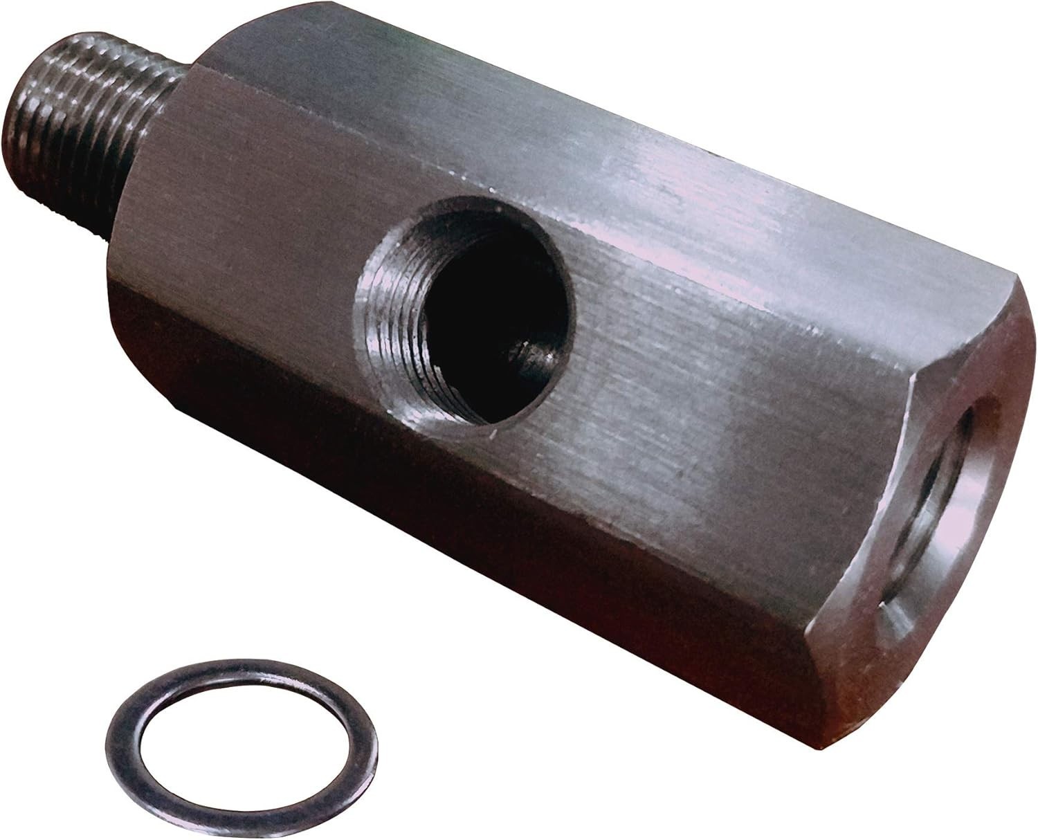 Oil Pressure Sensor Tee M14-1.5 Female to M14-1.5 Male with 1/8 NPT Gauge Port A