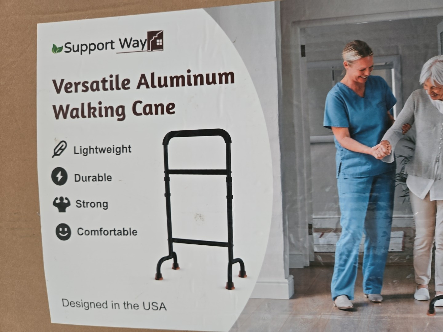 Support Way Versatile Aluminum Walking Cane