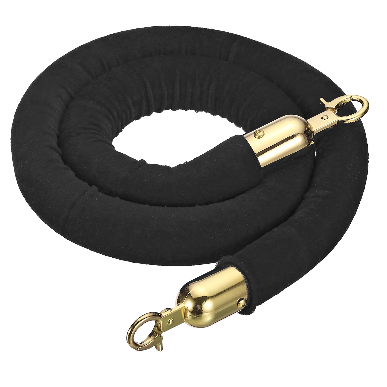 Black Velvet Stanchion Rope Crowd Control Barrier Manage the Crowd Golden 4 Ft