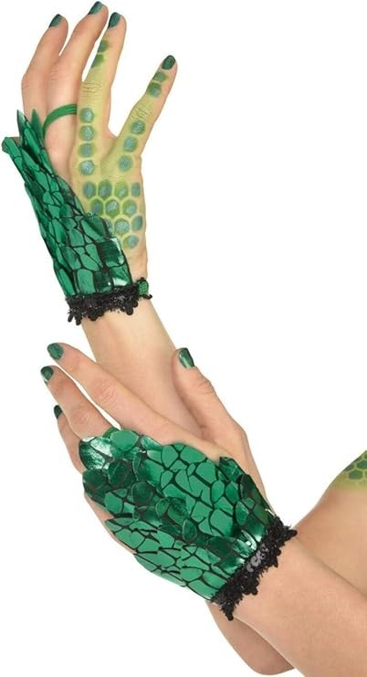 Adult Green Scales Glovelettes