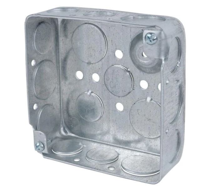 1-Gang 4 in. New Work Metal Electrical Wall Box with Ground Bump