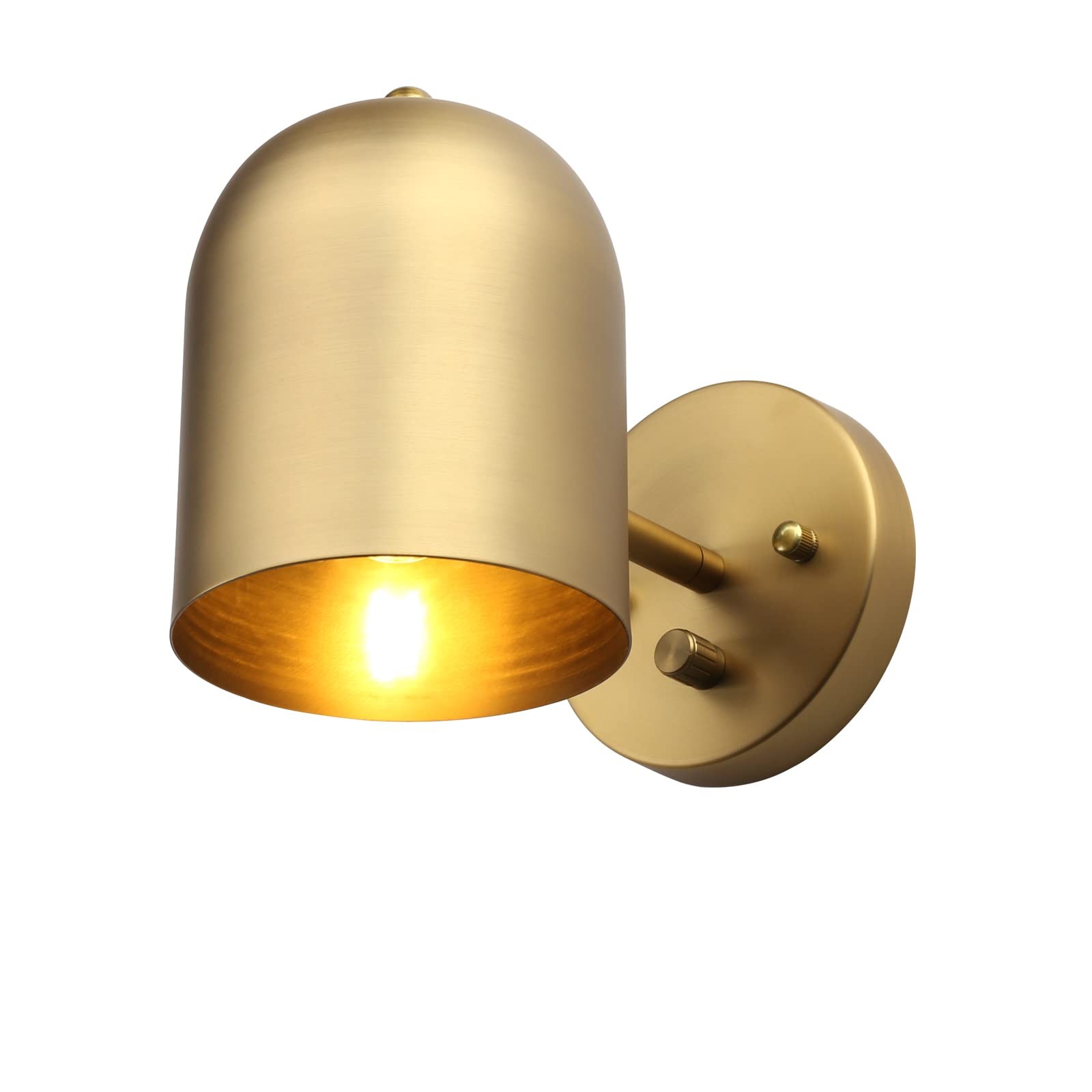 Pathson Set Of 2 Hardwired Wall Sconce Dimmer Switch Brass Finish Wall Light