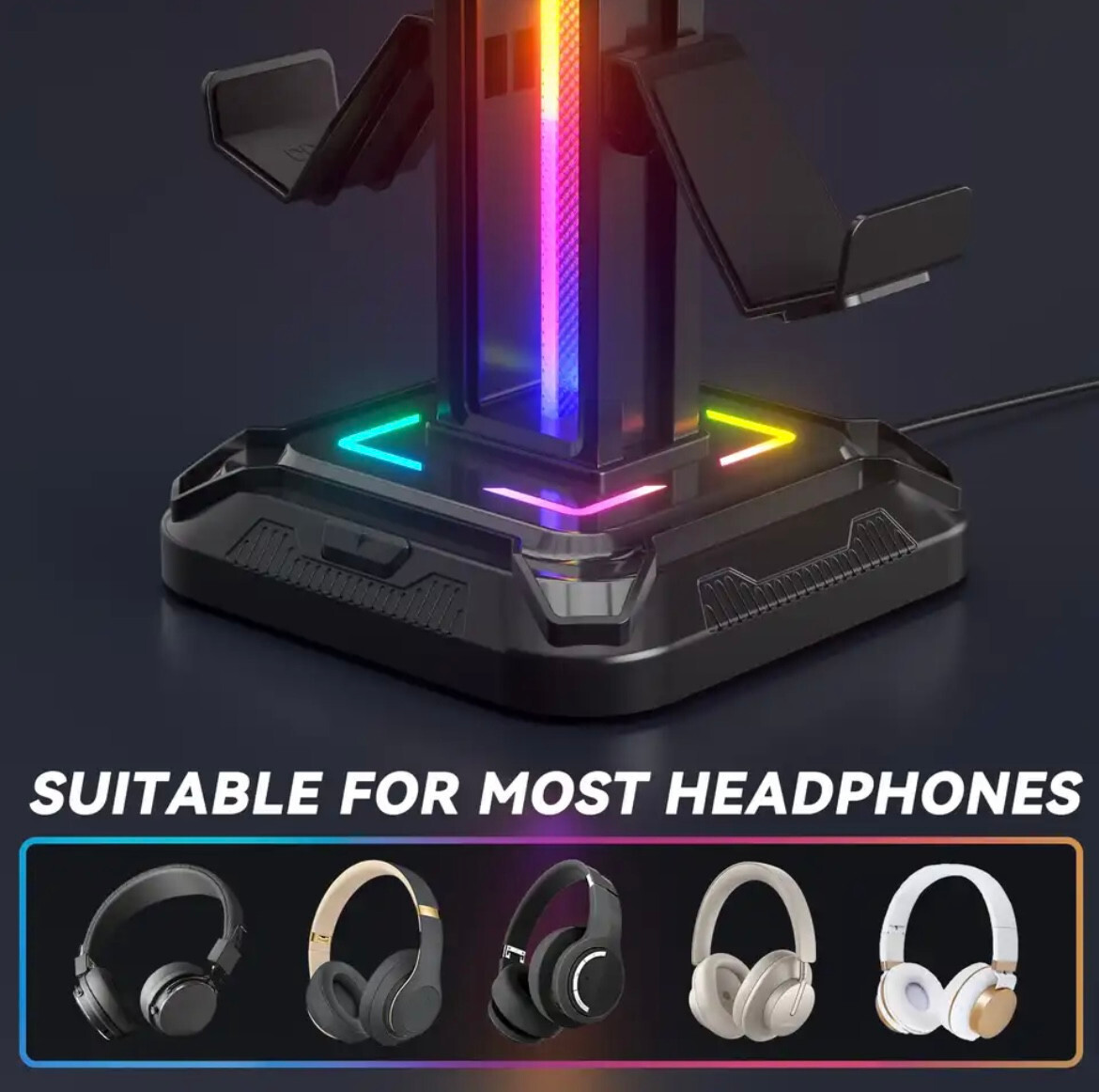 RGB Universal Game Controller And Headset Stand Display Holder For Desk 9 Colors