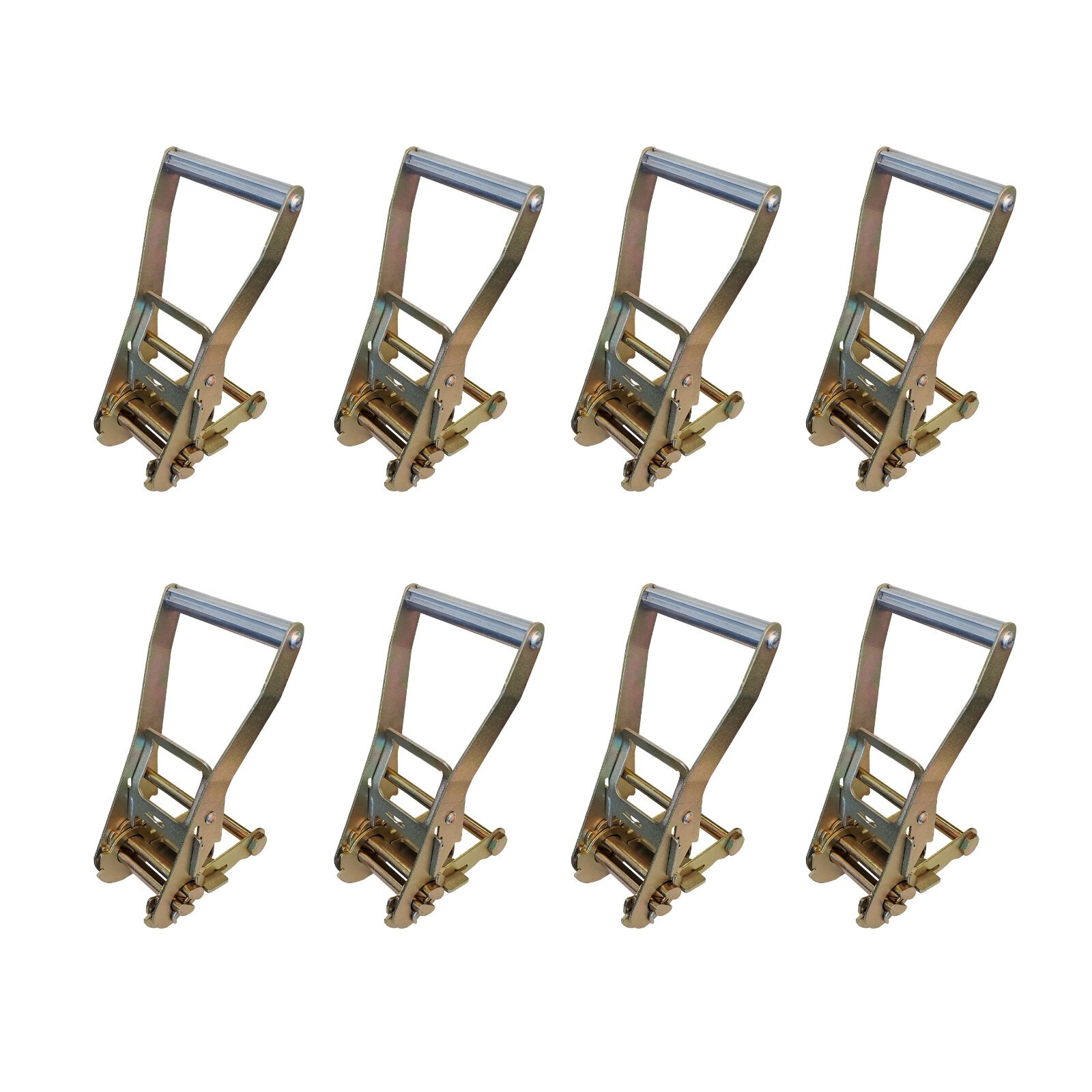 8 Pack 2" Long Handle Ratchet Buckle for Tow Truck Tow Dolly Trailer Powersports