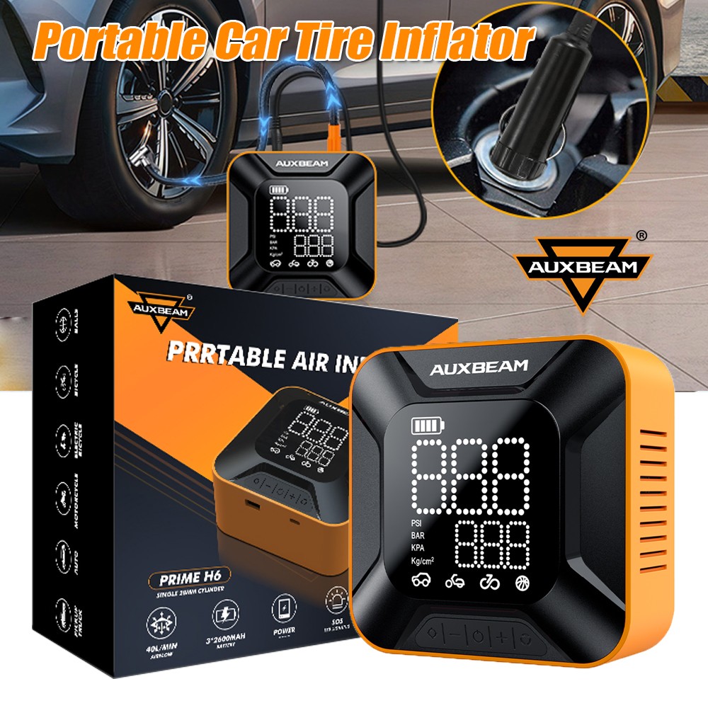 AUXBEAM Car Tire Inflator Cordless Digital Rechargeable Tire Air Compressor Pump