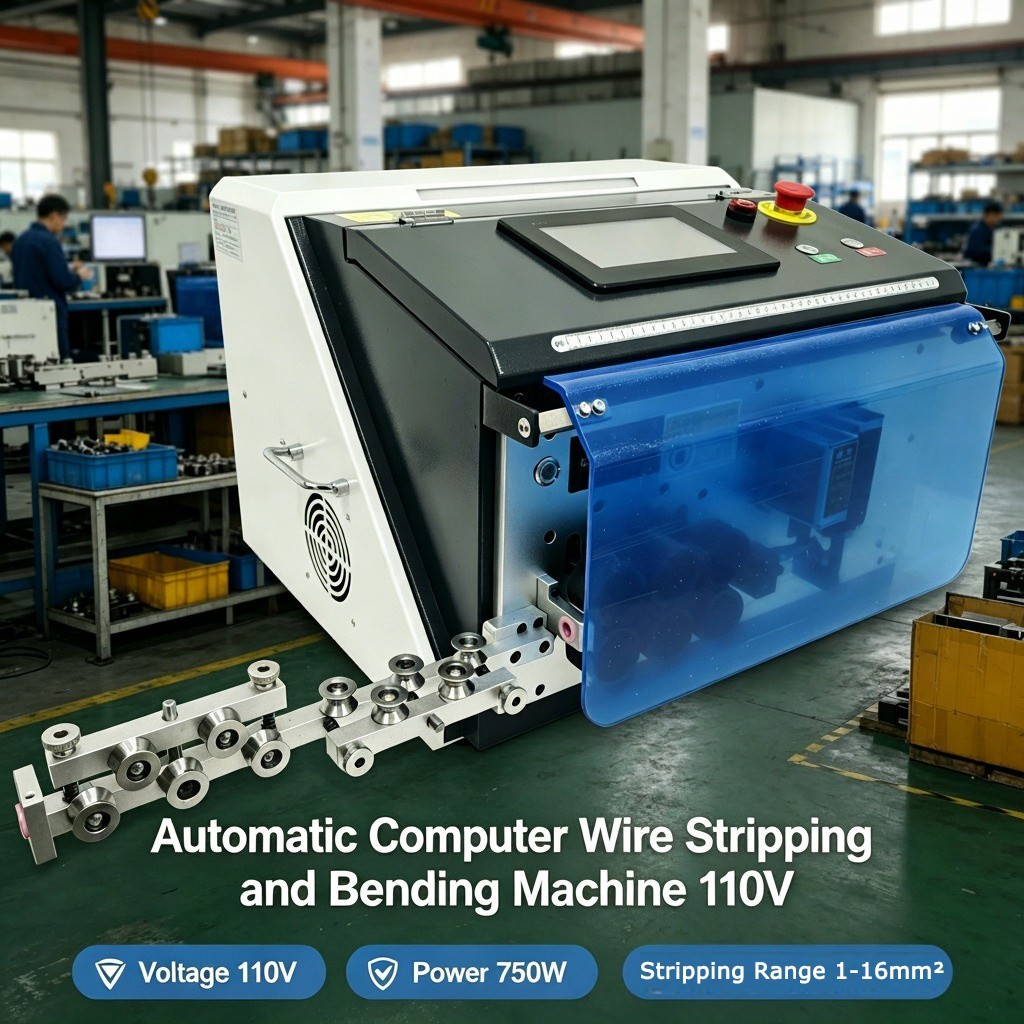 NEW 110V Automatic Computer Wire Stripping and Bending Machine 1-16mm² Wire Core
