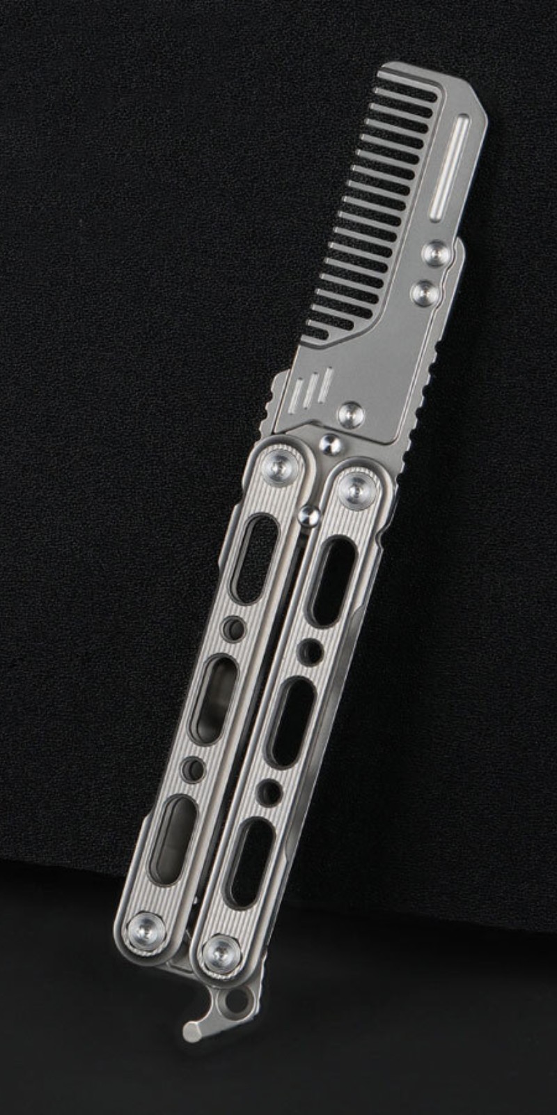Hot Outdoor Titanium Pocket Folded Comb Replaceable Blade Portable Practice Tool
