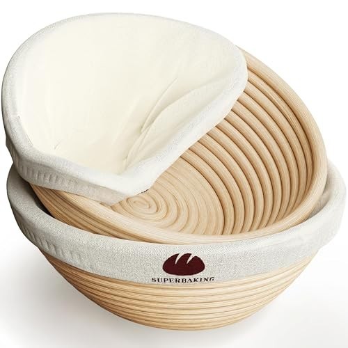 Sourdough Starter Kit 2 Pack 9" Round Bread Proofing Baskets Rattan Set New