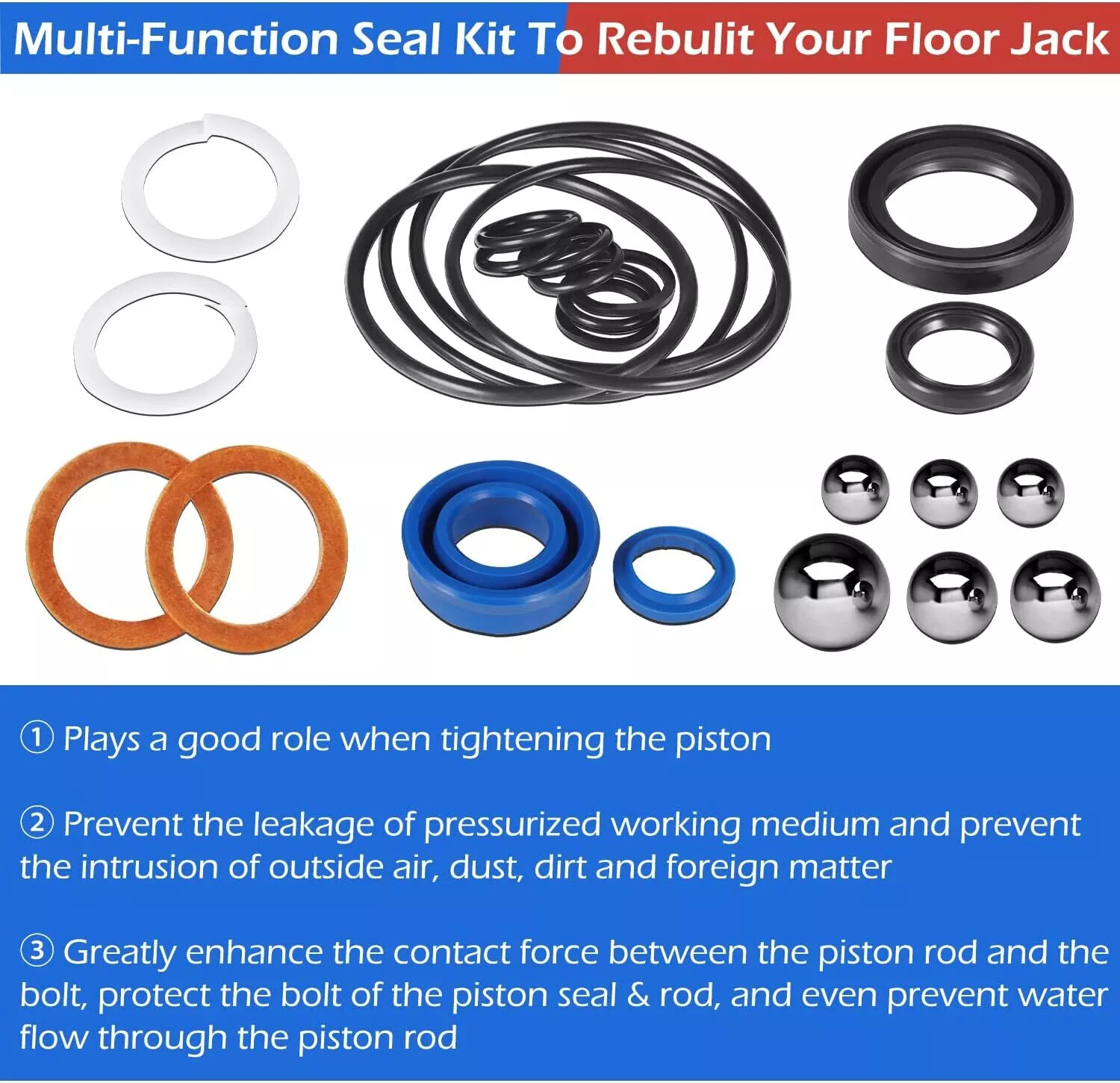 AM200F Hydraulic Repair Seal Kit Floor Jack Seal Kit for Matco Floor Jack 2 Ton