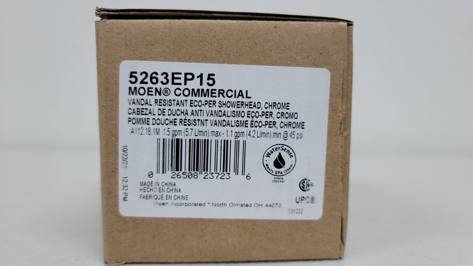 Moen 1.5 GPM Single Function Shower Head from the M-DURA Collection 5263EP15