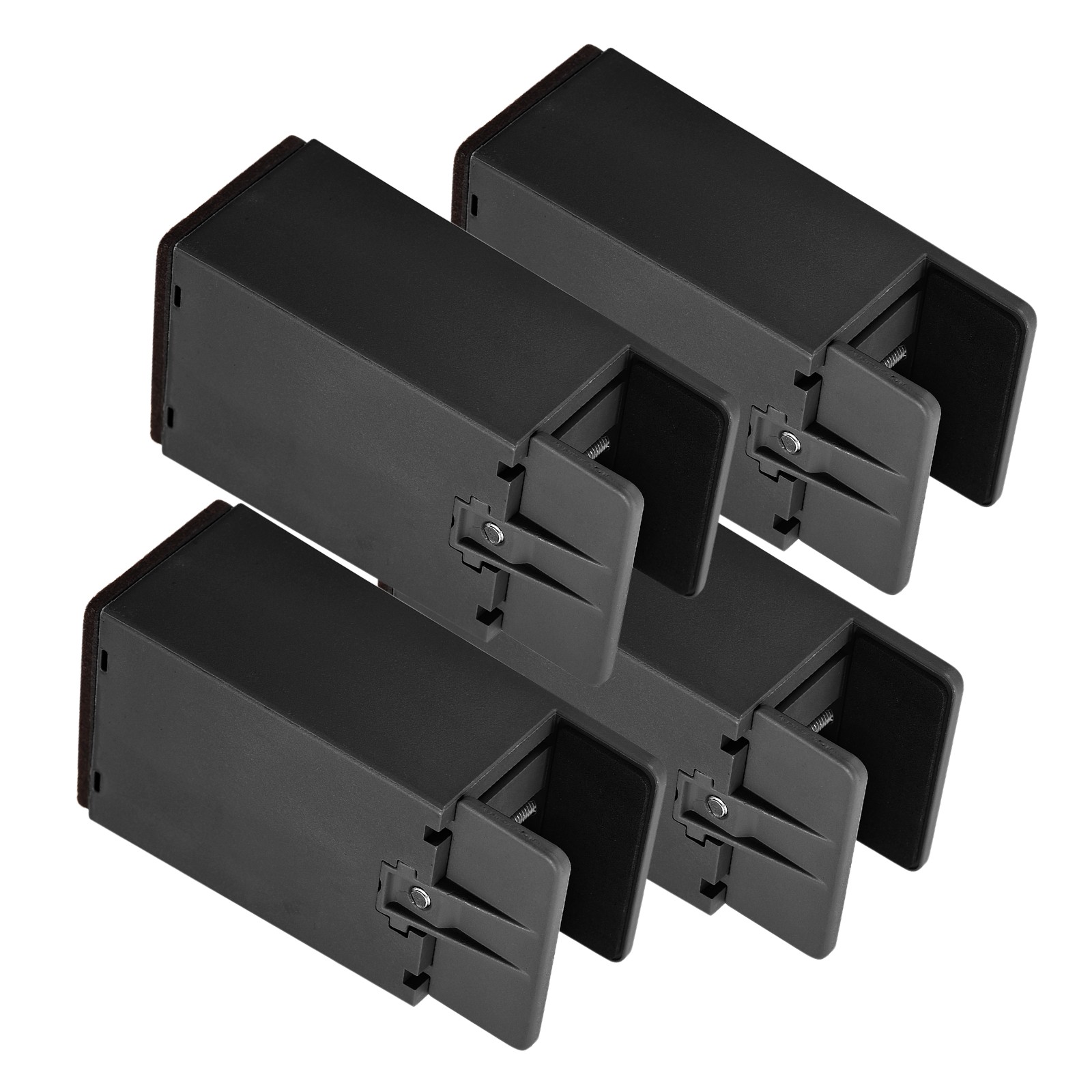 4" Bed Risers Furniture Risers for Furniture Thickness 0.39-1.45" Black, 4Pcs
