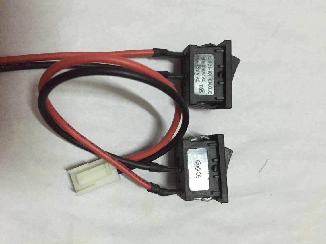 2PCS NEW XL601-101 6A 250VAC 2 pins 2 positions Rocker Switch with plug #VC45 CH