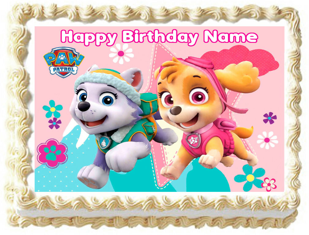 SKYE AND EVEREST Paw patrol Edible cake topper image Party
