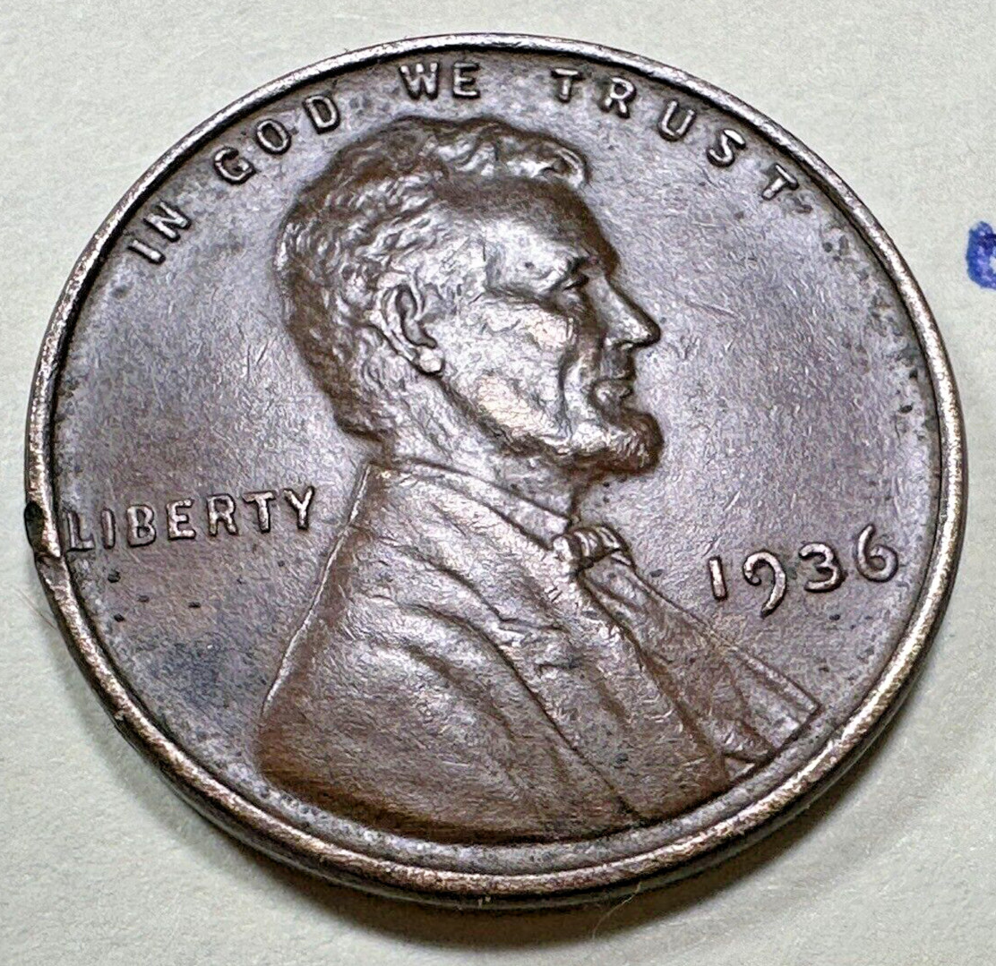 1936 Lincoln Wheat Cent Penny 4454N