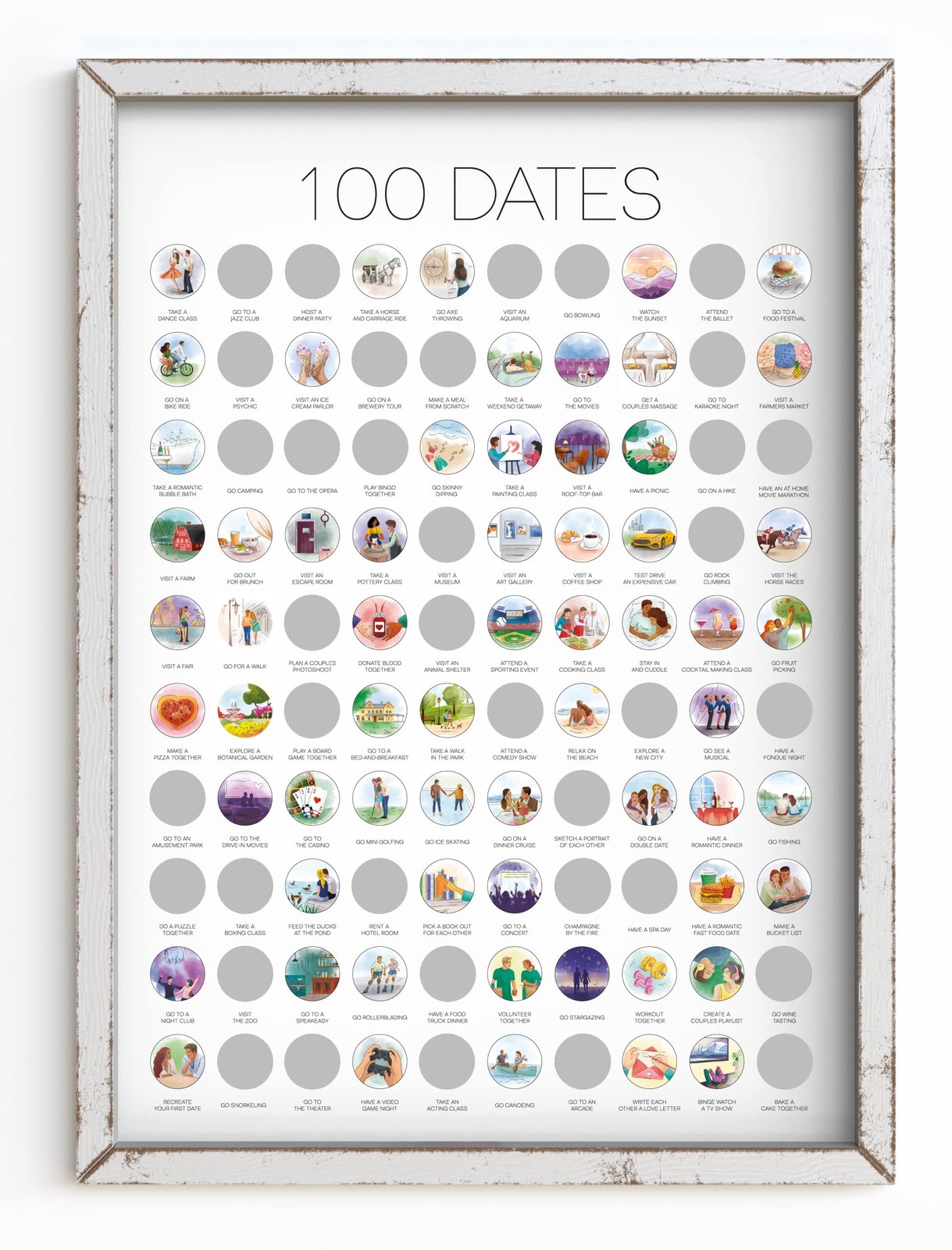 Ivvy & Co. TBD 100 Date Scratch Off Poster - Night 16.5" x 23.4", White