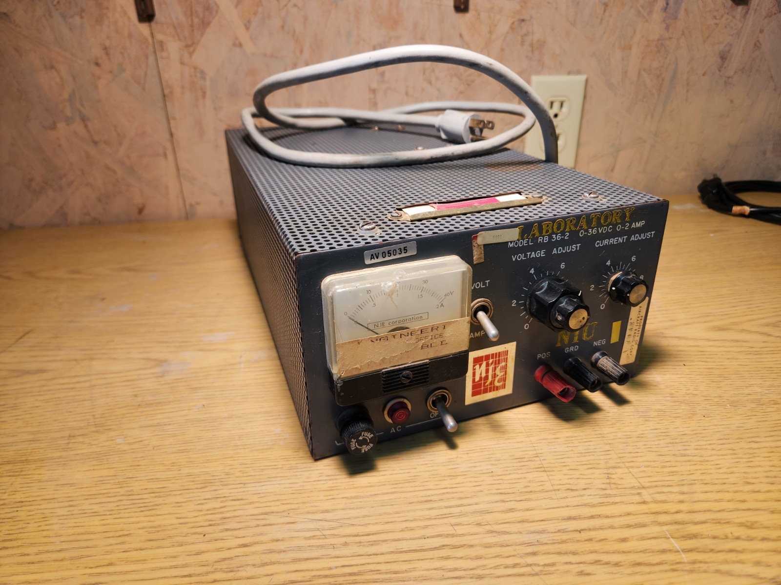 NJE Corp RB 36-2 Laboratory DC Power Supply - Untested