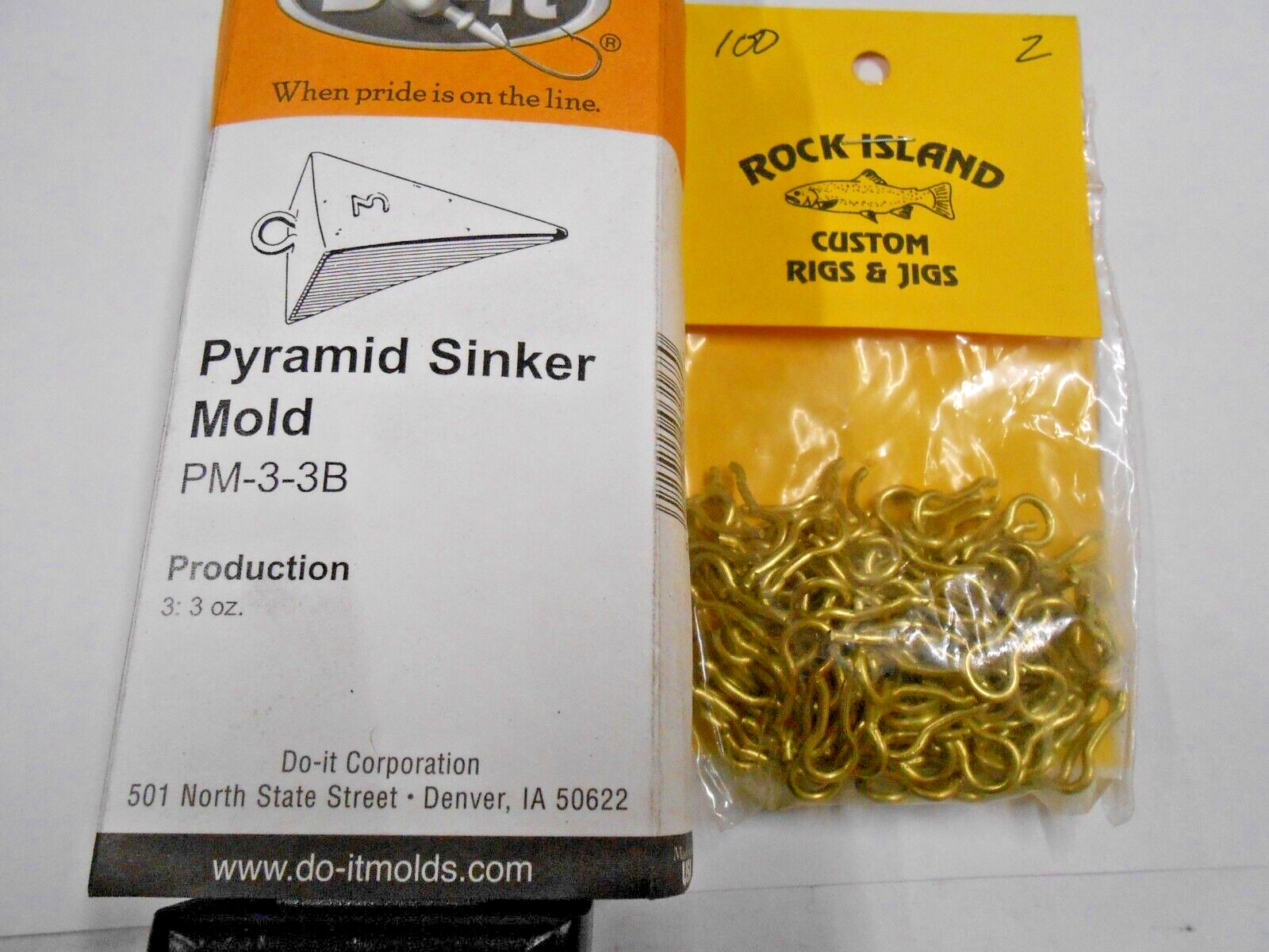 3168 Do-It Pyramid Sinker Mold 3 oz 100 # 2 Brass Wire Eyes Included