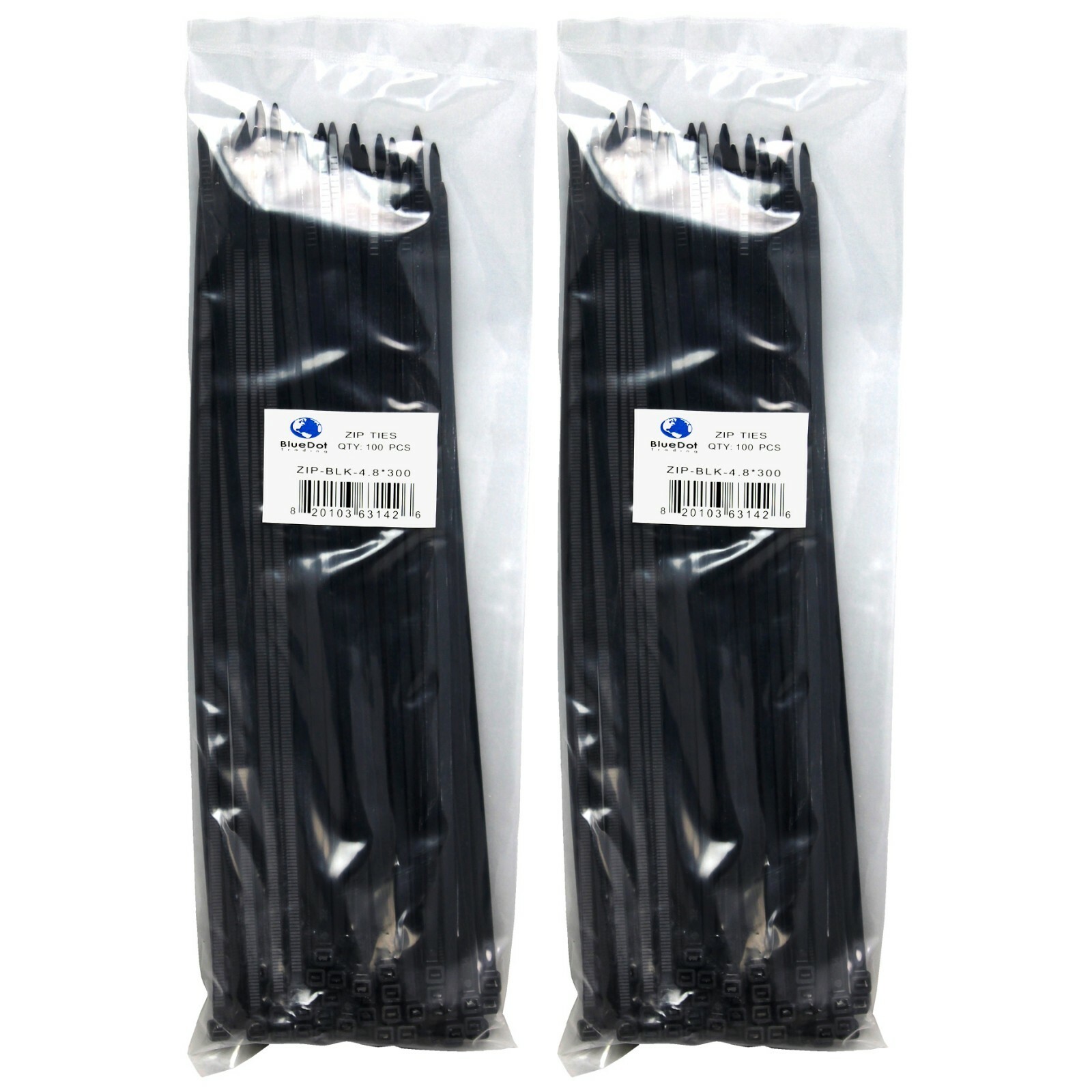 200 Pack Cable Ties Tie Wraps Plastic Nylon Zip Ties Strong Extra Long NEW 12"