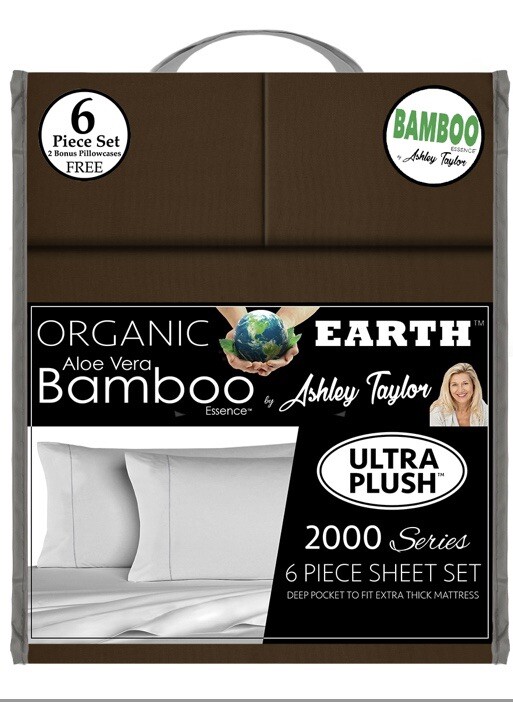 King Size Sheet Set Organic Aloe Vera Bamboo 6pc
