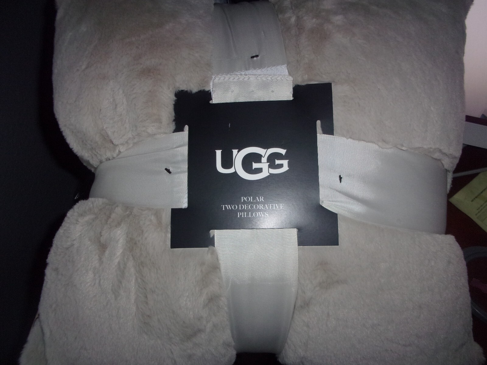 UGG Polar 2 Decorative Throw Pillows -Beige - NEW 20 x 20