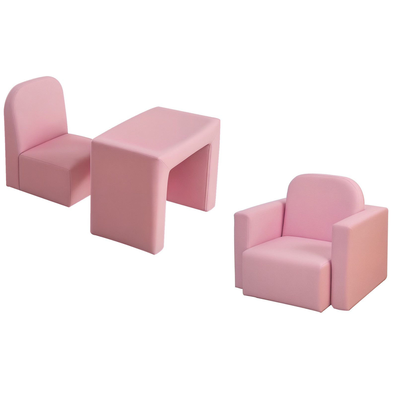 2-in-1 Kids Table & Sofa Chair Set Toddler Seat Armchair Desk Children Lounge