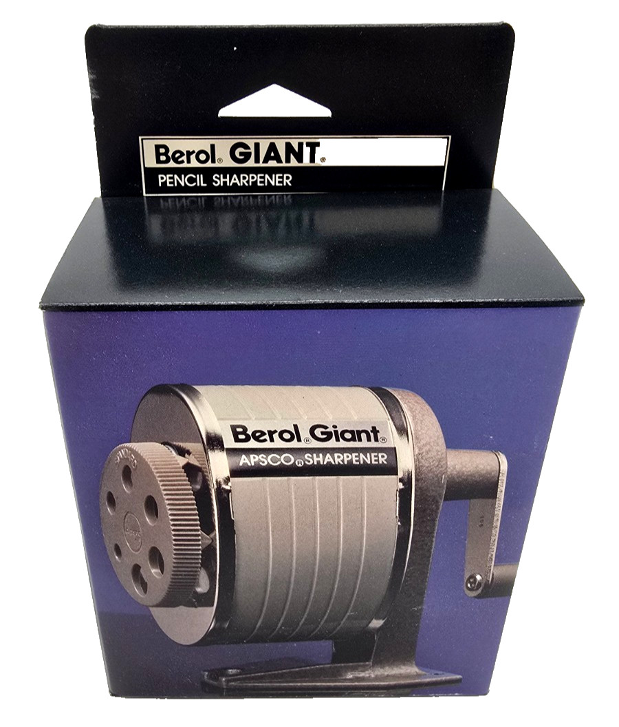 Vintage Berol Giant Apsco Manual 6-Hole Pencil Sharpener Wall/Desk Mount NOS NEW