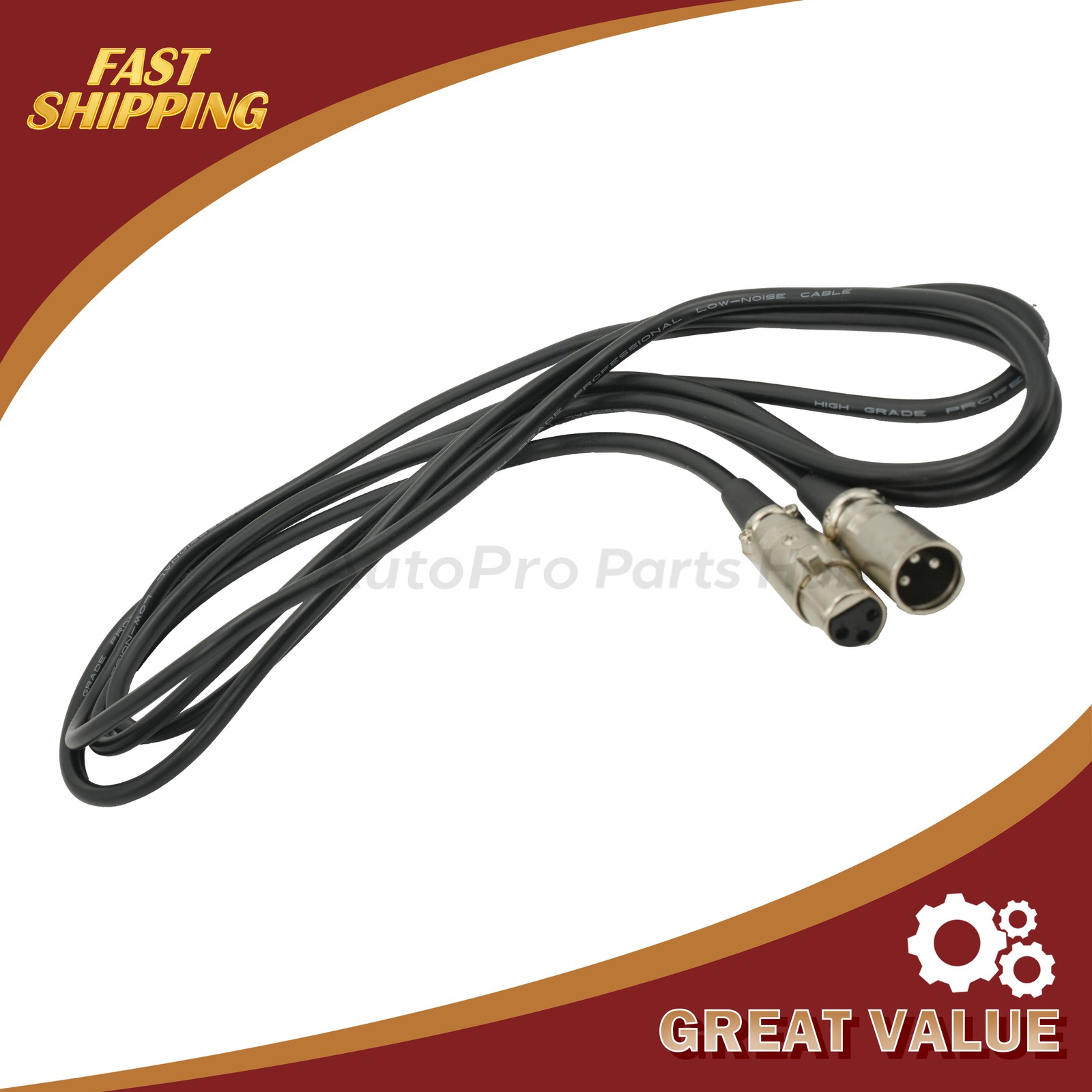 10ft Shielded 3Pin Fit XLR Male Female Extension Microphone Mic Audio Cable Cord
