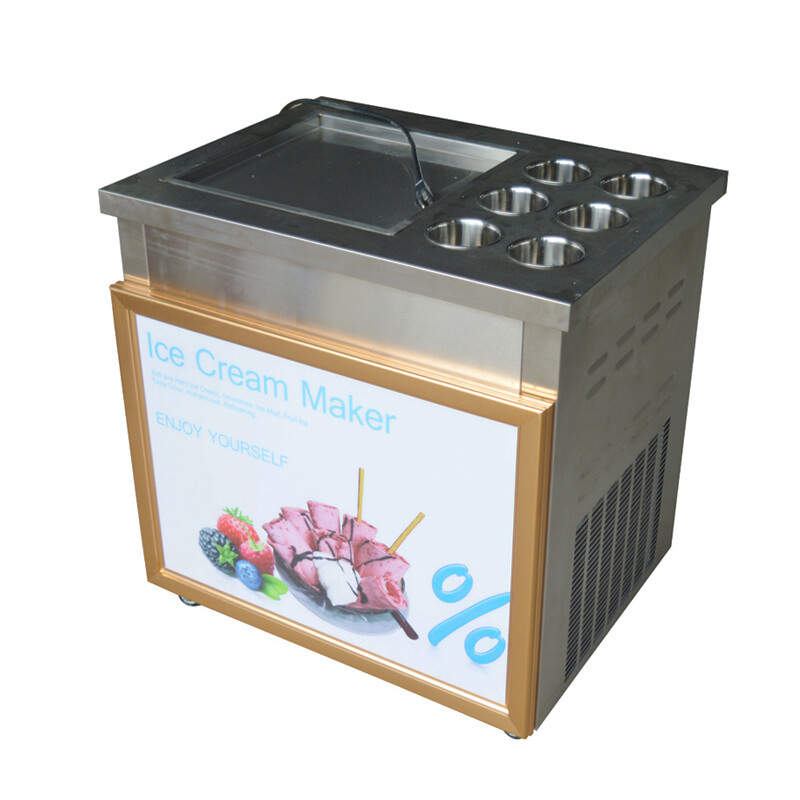 Commercial Rolled Ice Cream Machine, Ice Roll Machine Yogurt Cream Machine 110V