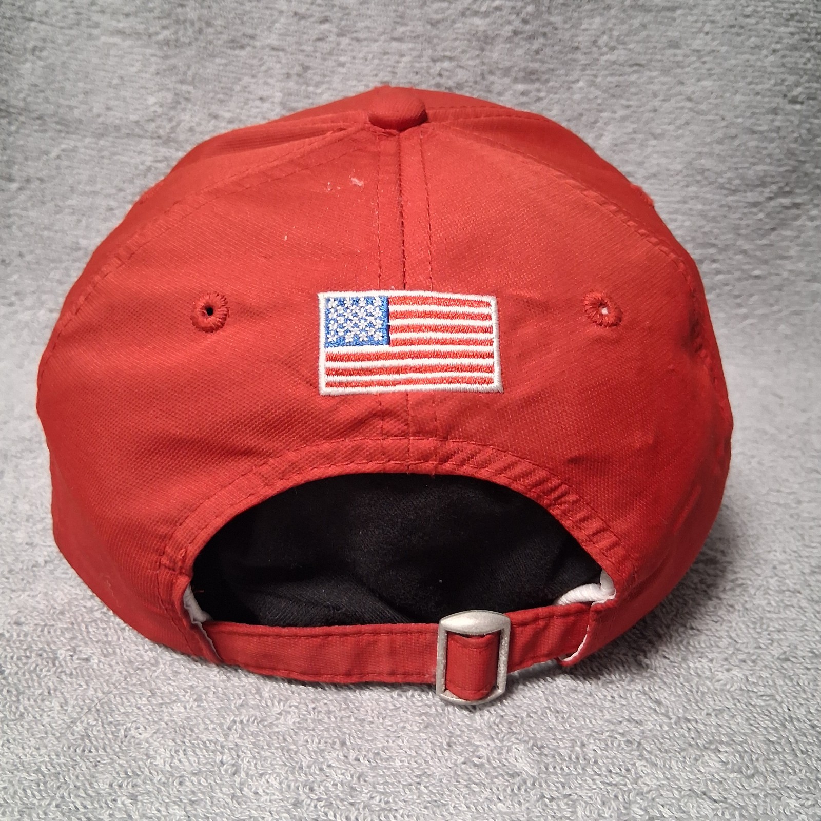 Bridgestone Golf Hat Cap Strap Back Red White Logo Performance Golfing Mens
