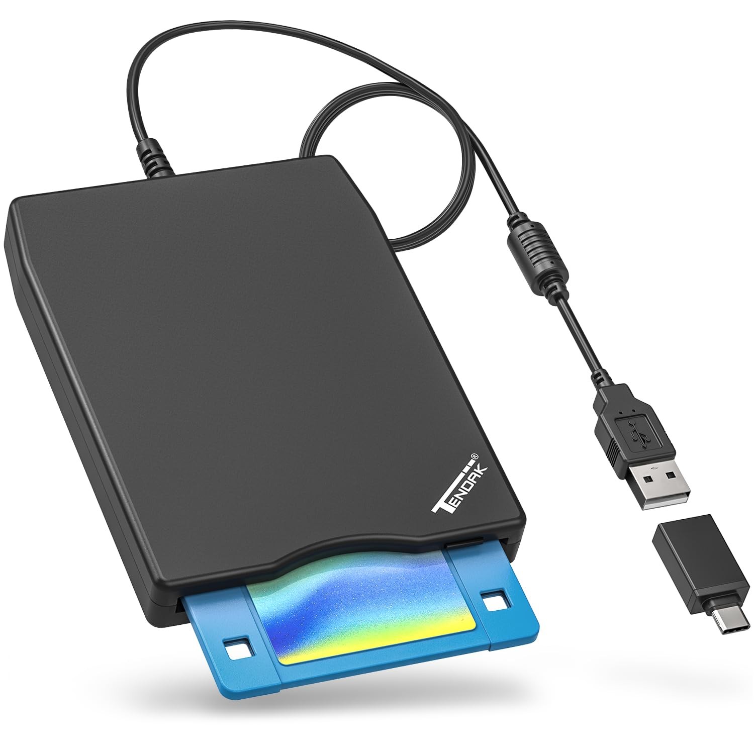 Tendak USB Floppy Disk Drive, Floppy Disk Reader 3.5 inch Portable USB Extern...