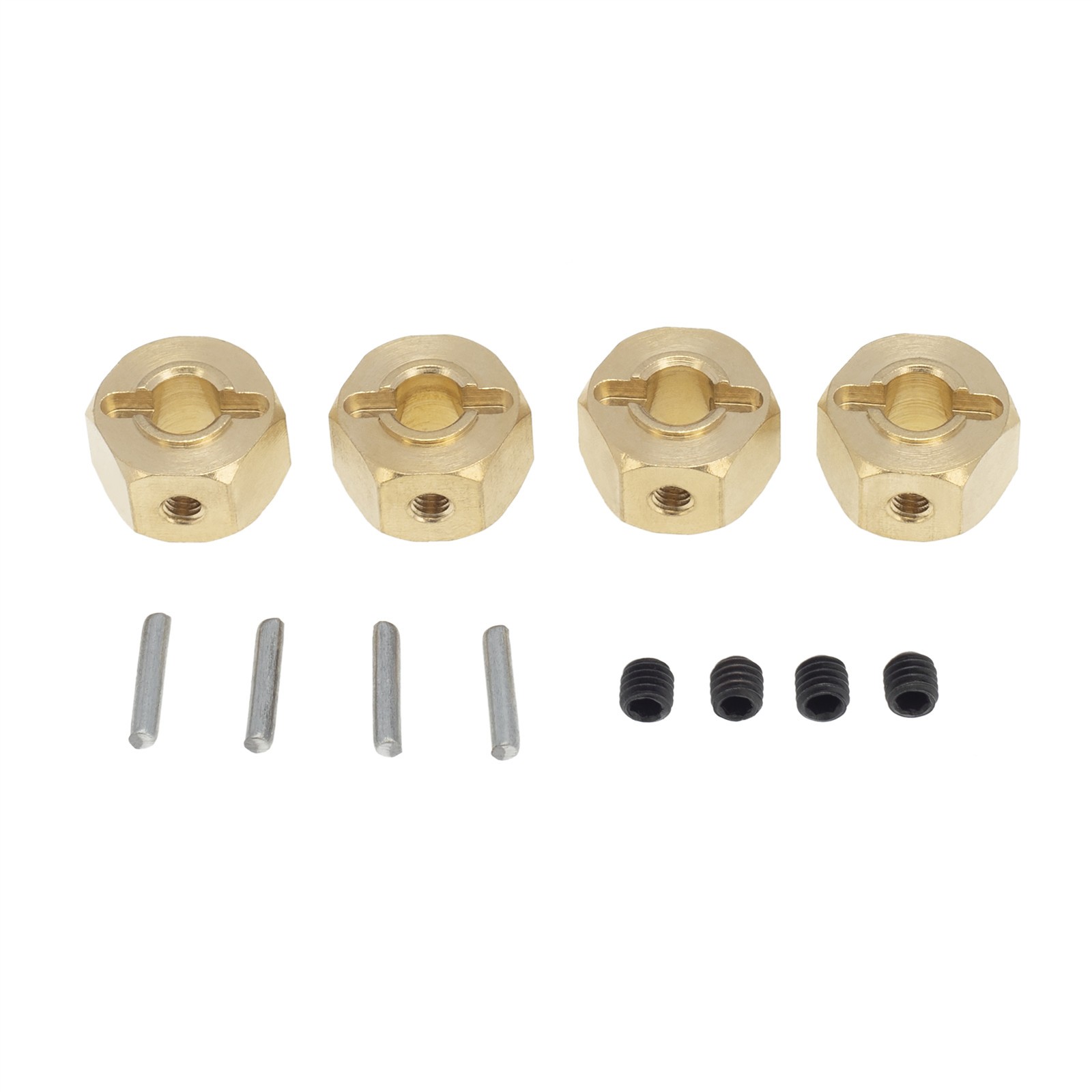 4Pcs 12mm 1/10 RC Car Brass Heavier Wheel Hex Hub Adapter For Axial SCX10 90046
