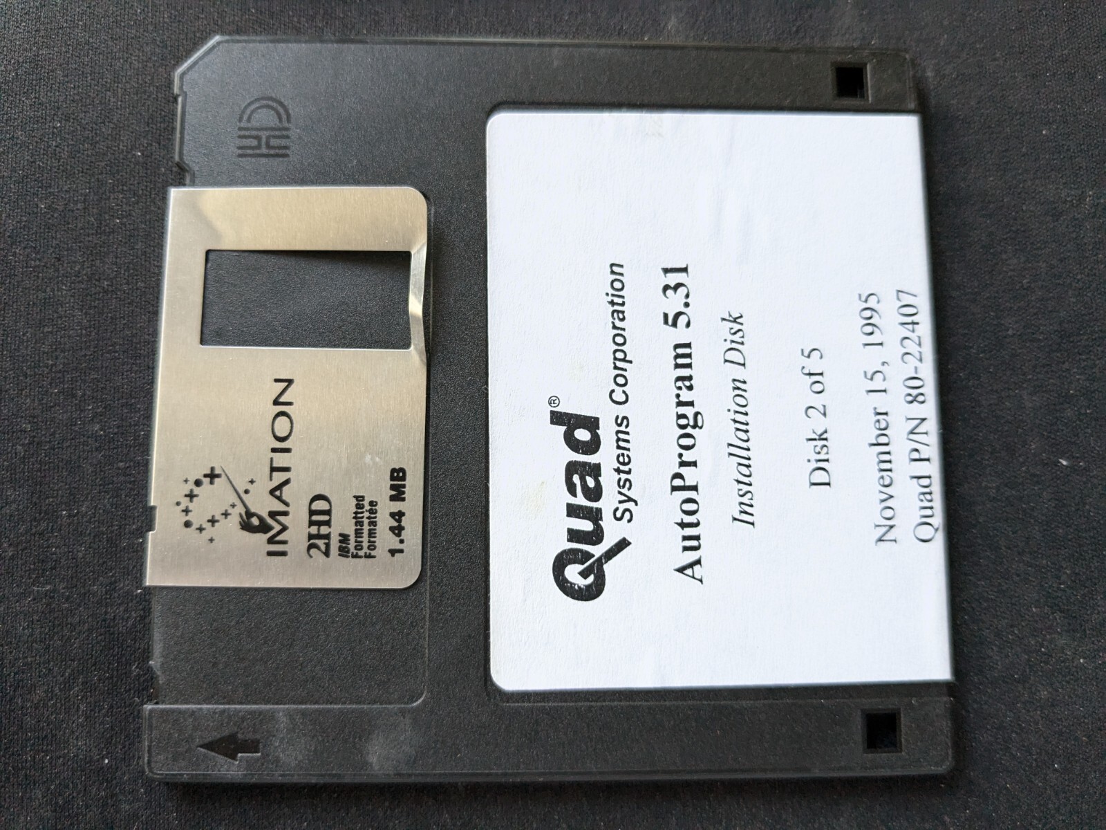 1998 Quad Systems Corporation PCB Pick & Place 5.31 AutoProgram Software