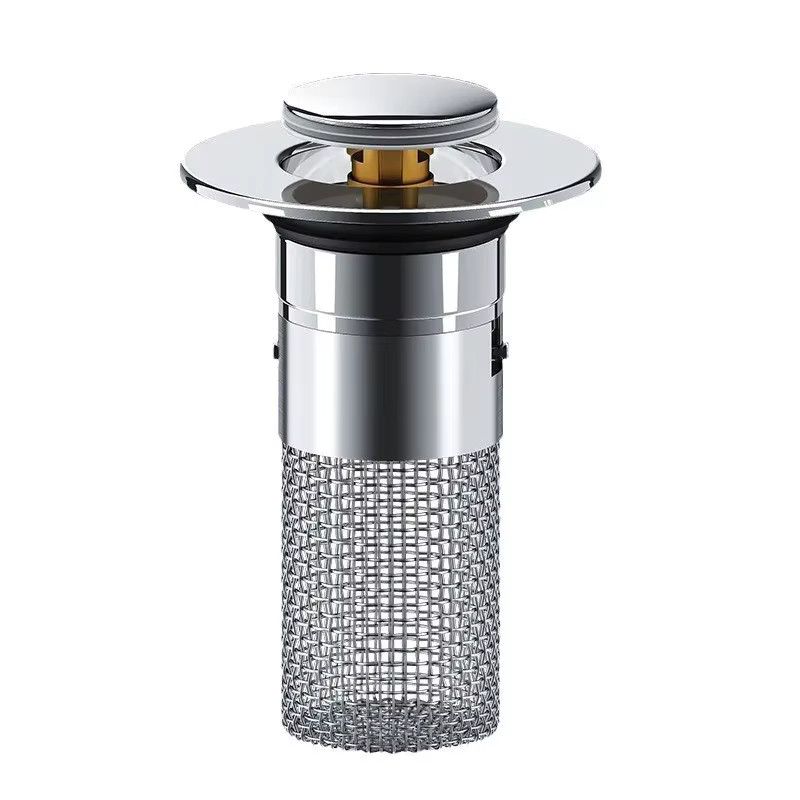 Stainless Steel Sink Drain Filter - Anti-Clog Hair Stopper & Odor Seal for Bathr