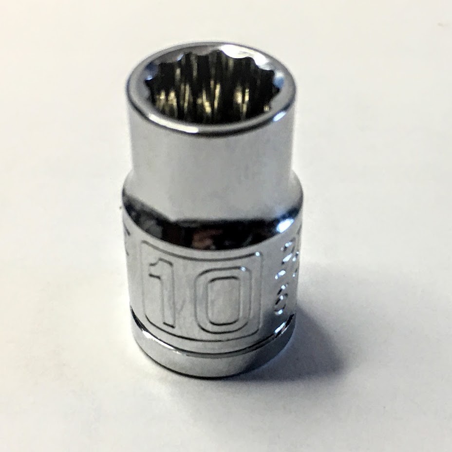 Pittsburgh   10 mm x 3/8" Dr  HI-VIZ Socket - 67740 - 12 Pt - Free USA Shipping