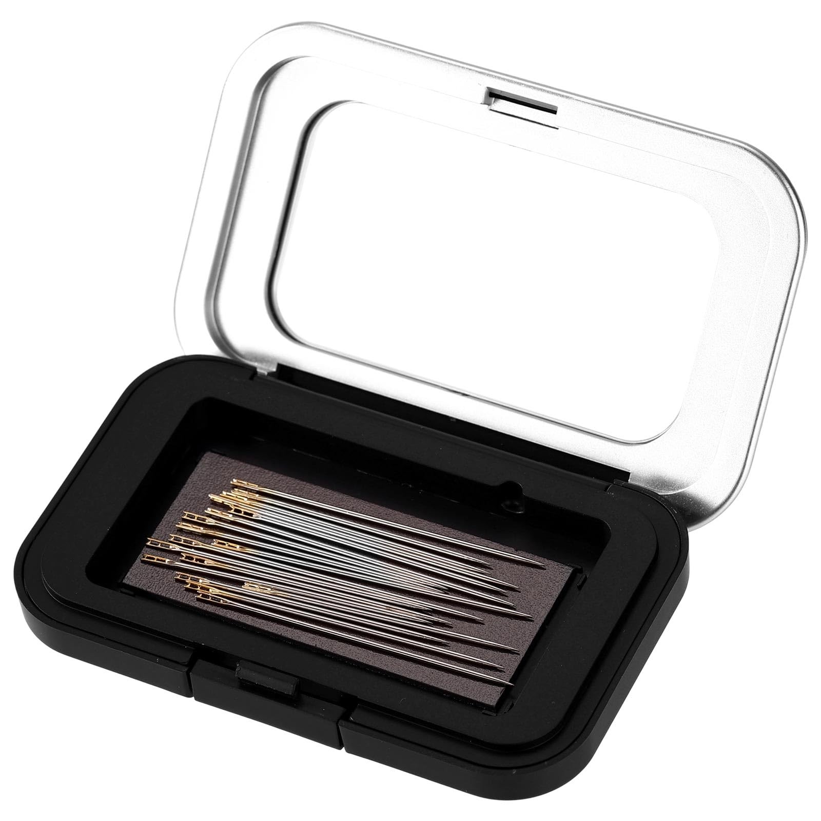 Magnetic Needle Holder Case with Clear Lid, Strong Sewing Pin Storage black