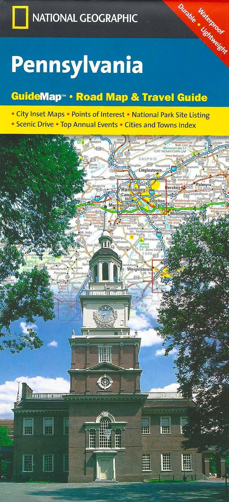National Geographic Map of Pennsylvania, Guide Map