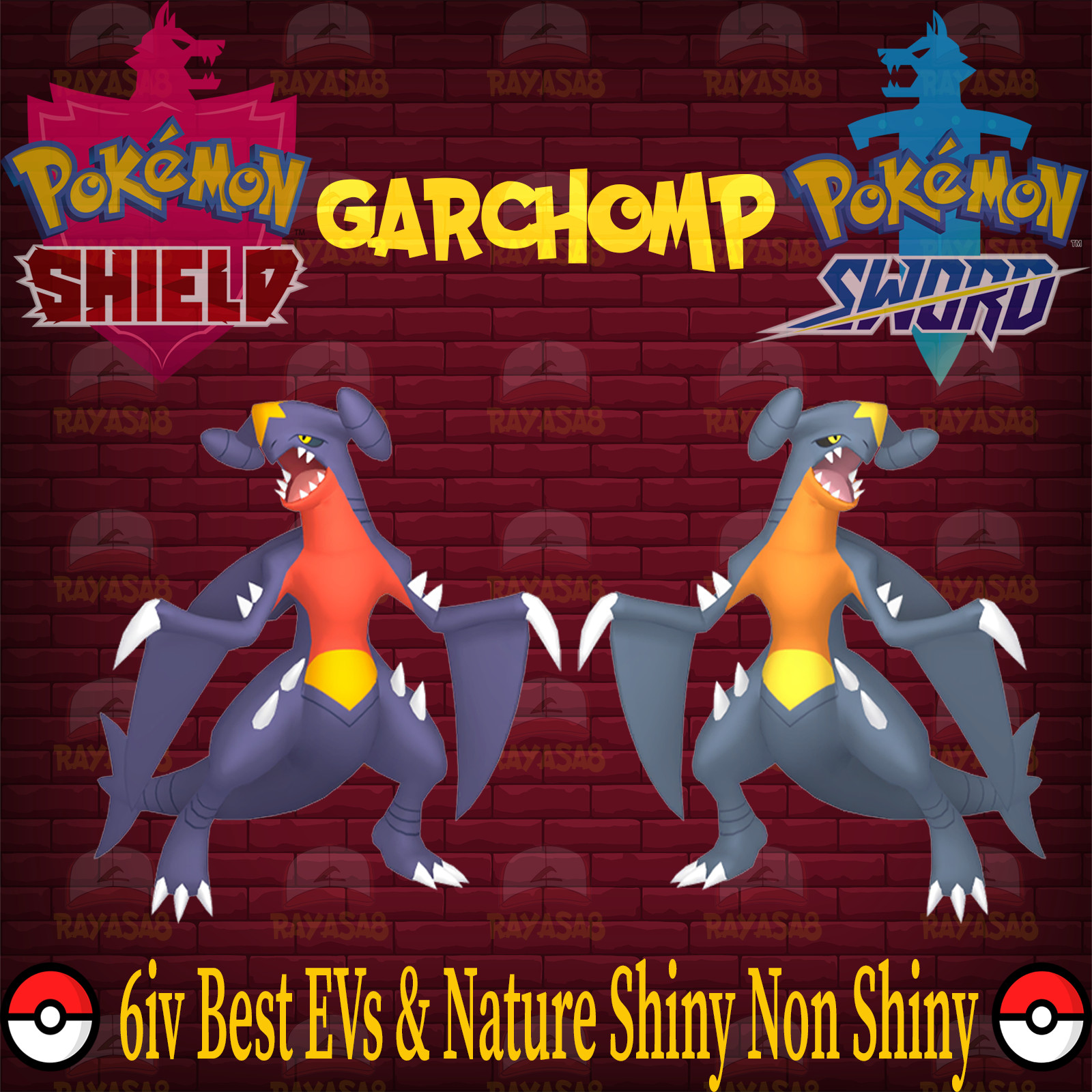 Pokemon Sword & Shield Garchomp 6IV Best EVs & Nature 🌟Shiny🌟 & Non Shiny